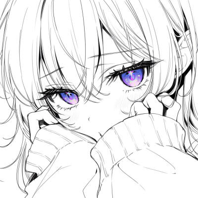 黑白漫画/女生头像