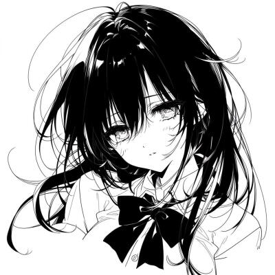 黑白漫画/女生头像
