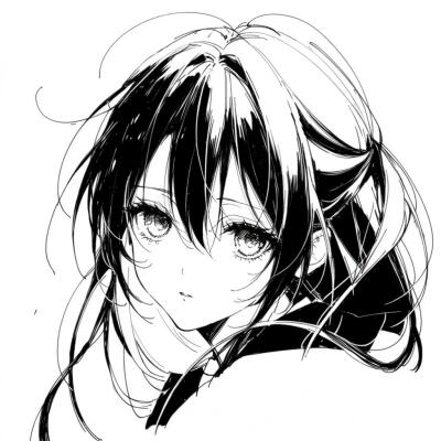 黑白漫画/女生头像