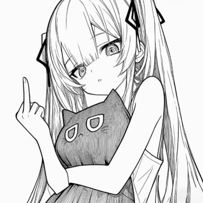 黑白漫画/女生头像