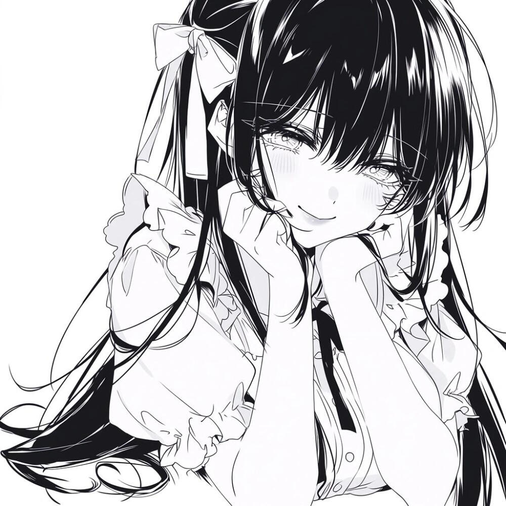 黑白漫画/女生头像