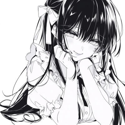 黑白漫画/女生头像