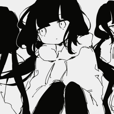 黑白漫画/女生头像