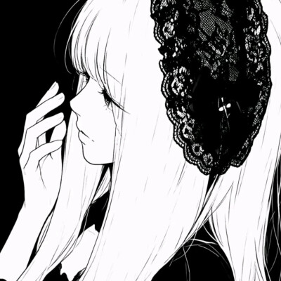 黑白漫画/女生头像