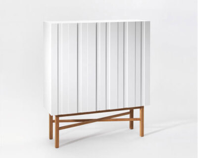 White cabinet是一款结合经典与现代的家具。因其简洁的设计，他可以放置在客厅或饭厅。其特点是不同层次的竖条纹和底部的橡木框架。柜门的开口被隐藏在条纹里。<a class='shortlnk' href='/s/1573ec2c1' target='_bl…