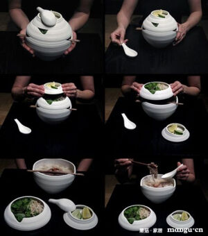 最新设计的这套层叠餐具造型上的灵感来自越南传统的灯笼，自然，它也是专门为了一种传统的越南食品设计的——Pho，一种越南特色传统牛肉面条汤。设计： Omid Sadri<br /><br /><br /><br /><a class='shortlnk' href='/s/05115fb06' target='_blank' title='http://mooogu.cn/blog/what-the-pho.htmlOmid'>http://duitang.com/s/05115fb06</a>