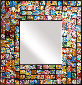 Pop Art Mirror多彩的马赛克金属镜- <a class='shortlnk' href='/s/0210b98f5' target='_blank' title='http://www.artfulhome.com/product/High-Voltage-Studio/Pop-Art-Mirror/24367'>http://duitang.com/s/0210b98f5</a>