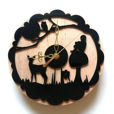 激光切割挂钟陶醉forestwhimsicalwood由bonni1982 laser cut wall clock. enchanted forest.whimsical,wood, by snowfawn on etsy <a class='shortlnk' href='/s/0589e274a' target='_blank' title='http://www.etsy…