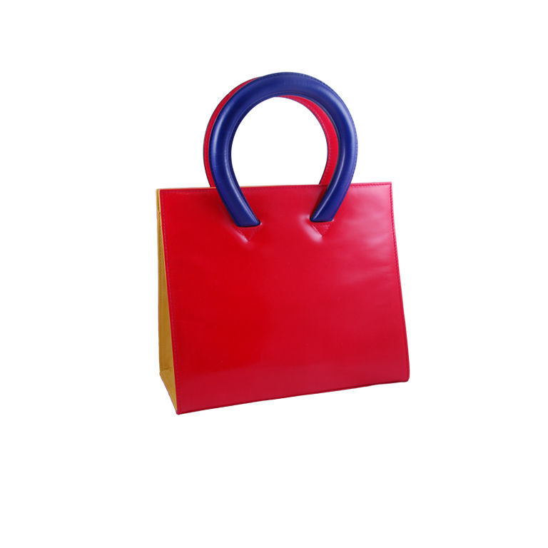 Escada Multi-Colored Hand Bag 我觉得夏天背这个包包很清爽，大家觉得呢<a class='shortlnk' href='/s/12141b3e9' target='_blank' title='http://fashion.1stdibs.com/avl_item_detail.php?id=30171'>http://duitang.com/s/12141b3e9</a>