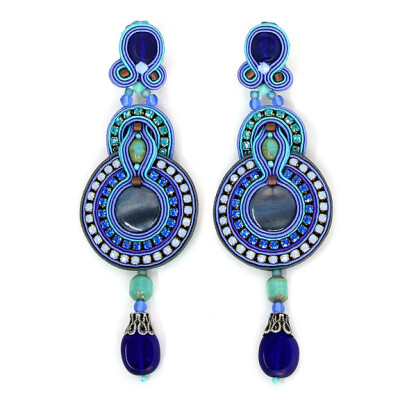 Indigo Haute Couture Earrings (Clip-On) by Dori Csengeri | <a class='shortlnk' href='/s/127075956' target='_blank' title='http://www.charmandchain.com/products/indigo-haute-couture-earrings'>http://du…