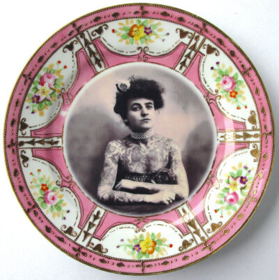 The Tattooed Lady Altered Antique Plate by BeatUpCreations The Tattooed Lady - Altered Antique Plate <a class='shortlnk' href='/s/1325565c8' target='_blank' title='http://www.etsy.com/listing/6827571…