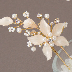 头发来了新娘 - 新娘发夹 Ivory Flower Bridal Hair Pin