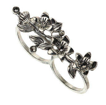 double flower ring - jewellery &amp; accessories - Sale - evans double flower ring