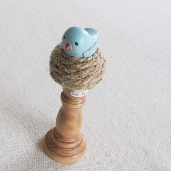 小鸟的家Wee Bird On A CandleStick Seize The Day by humblebea on Etsy