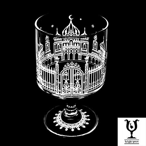 bright years原创玻璃杯—白夜·城（白色城堡典雅款），梦幻中的城堡留在心间。