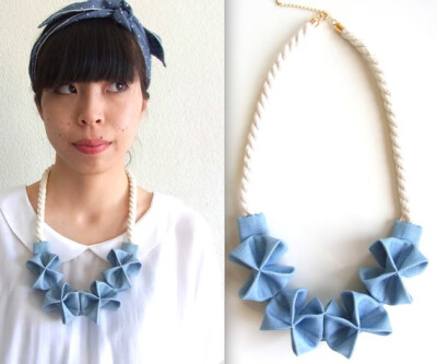 守光折纸库鲁由Homako上Etsy的蓝色牛仔绳 Origami Kuru Shou - Light Blue Denim - Rope