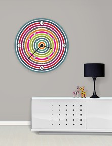 色轮挂钟 - 玫瑰与灰，Vintage皮革沙发，时尚配饰  - Click to enlarge