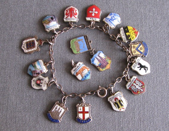 1940s European tour charm bracelet by youdigitthemost on Etsy 1940s European tour charm bracelet.