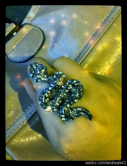 vintage snake crystal ring