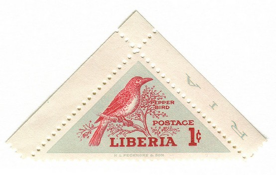 很独特的利比西亚的邮票，辣椒鸟