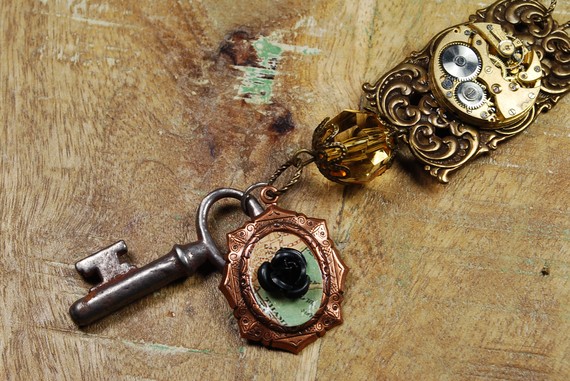 Steampunk Jewelry // 如此重金属感的复古手表我第一次看见，好喜欢啊~！