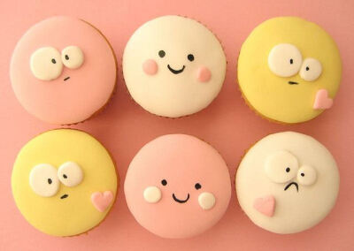 cute face cupcakes