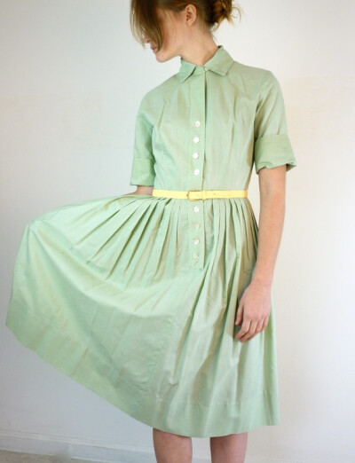 1950's Mint Green Shirtwaist Dress