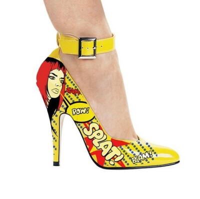 这样的黄色高跟鞋你喜欢吗？Studio Jellyfish comic Heels In Yellow by Studiojellyfish on Etsy Studio Jellyfish comic Heels (In Yellow)