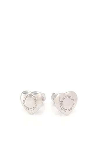 心形的耳环，很可爱的说~Domed Logo Heart Studs -