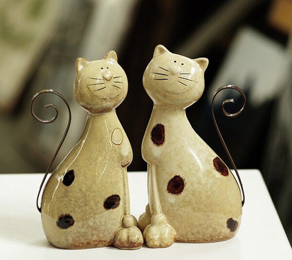 陶瓷情侣猫