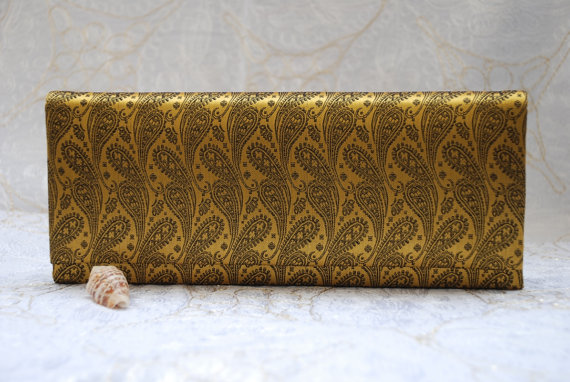 Dark Yellow and Black Paisley Silk Purse by Mosabox on Etsy Dark Yellow and Black Paisley Silk Purse