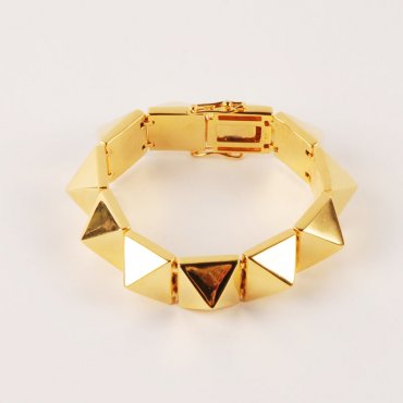 看这枚戒指好看不？多个棱角~Eddie Borgo Pyramid Bracelet - Gold View item image 1