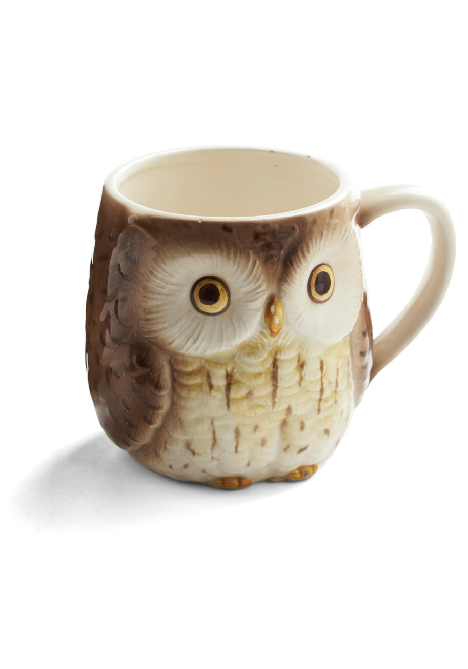 Vintage All Eyes on Brew Mug | Mod Retro Vintage Vintage Clothes | ModCloth.com 真可爱~~猫头鹰~