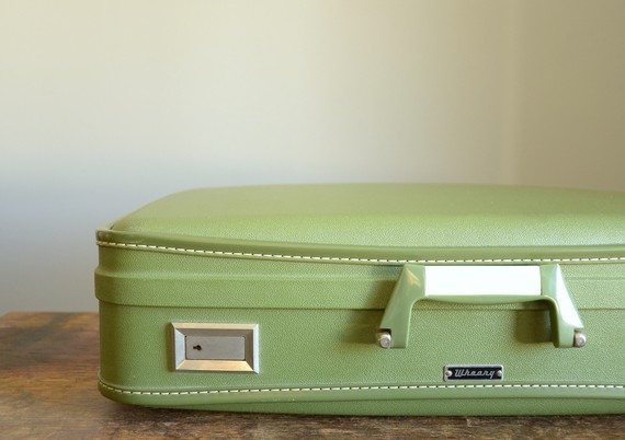 Vintage Wheary HardSided Suitcase Avocado Green 复古绿色行李箱