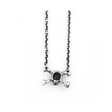 骷髅项链，限量版的~Dog State Silver Skull &amp; Crossbones Necklace View item image 1