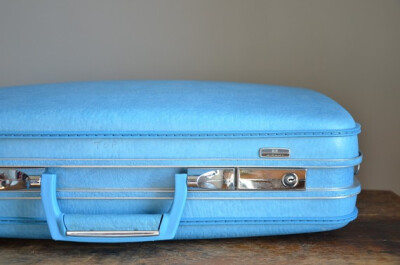 Vintage HardShell Airway Suitcase Electric Blue 复古皮质旅行箱