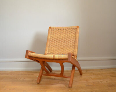 Vintage Hans WegnerStyle Folding Rope Chair 折叠竹编椅