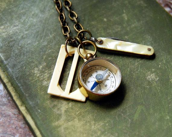 Be Prepared Vintage Compass Traveler&#39;s Necklace 古旧项链系列