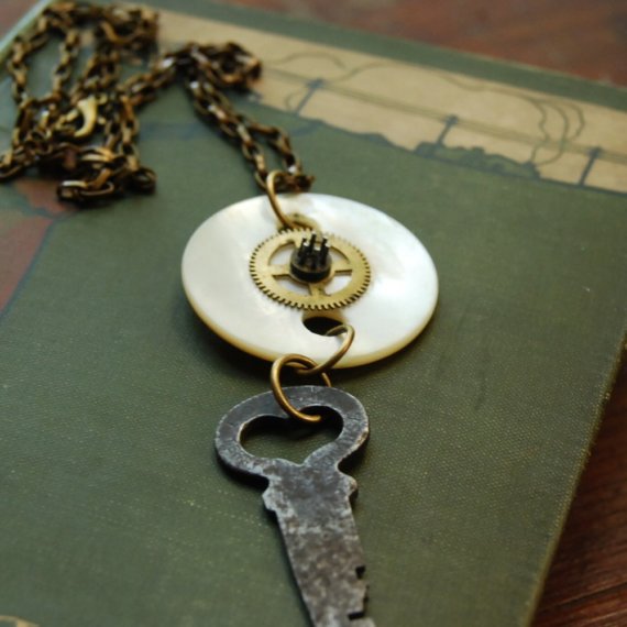 Pearly Steam Vintage Button Steampunk Necklace 古旧纽扣项链系列