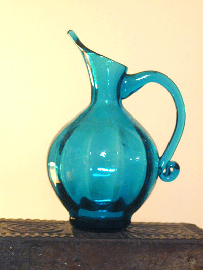 Lovely MidCentury Blenko Vase Turquoise 复古绿松石花瓶