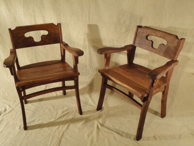 农场办公室布兰特红橡木扶手椅 DutchTouchAntiques Brandt Ranch Red Oak Office Armchairs