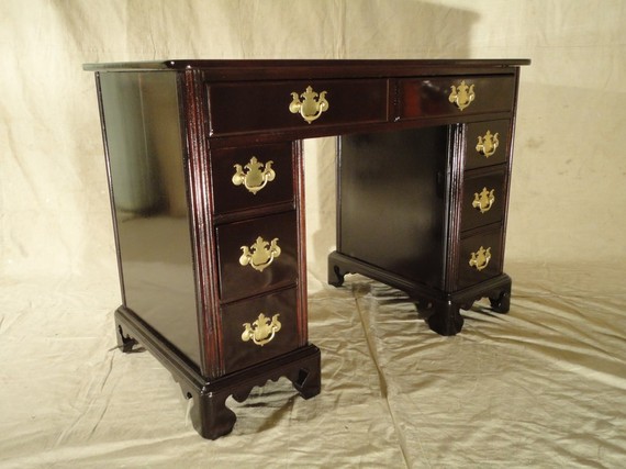 古董桃花心木桌子 法国写字台风格 DutchTouchAntiques Antique Hungerford Mahogany Desk - French Provincal Style - Writing Desk