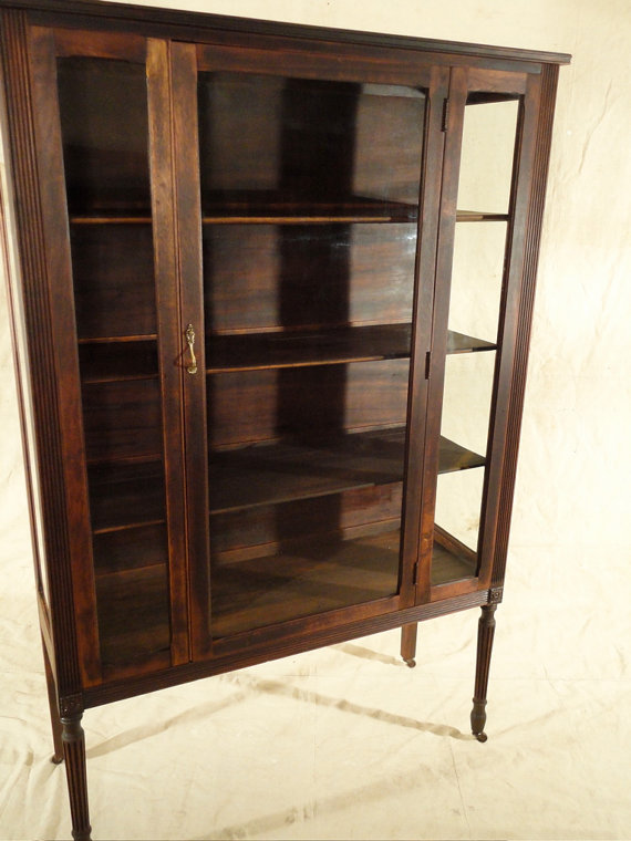 Etsy Transaction - Antique Glass Closet, Bookcase, China Closet, Armoire 古董玻璃衣柜