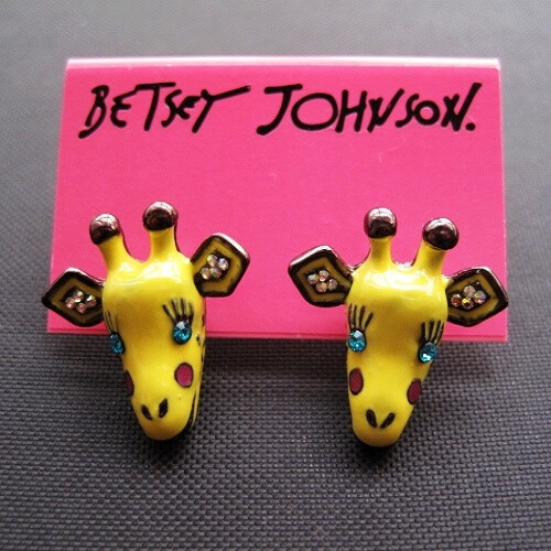 Betsey Johnson BJ，长颈鹿公主，耳钉