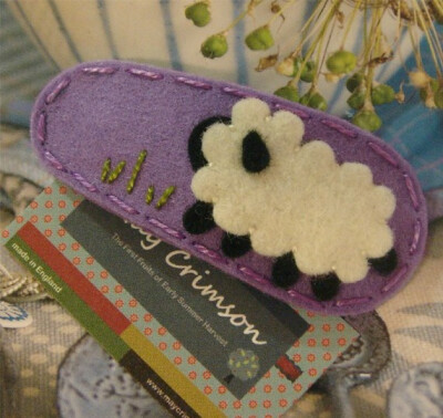 Sheep on the farm wool felt hair clip lavender by MayCrimson Sheep on the farm wool felt hair clip -lavender 我做过类似的