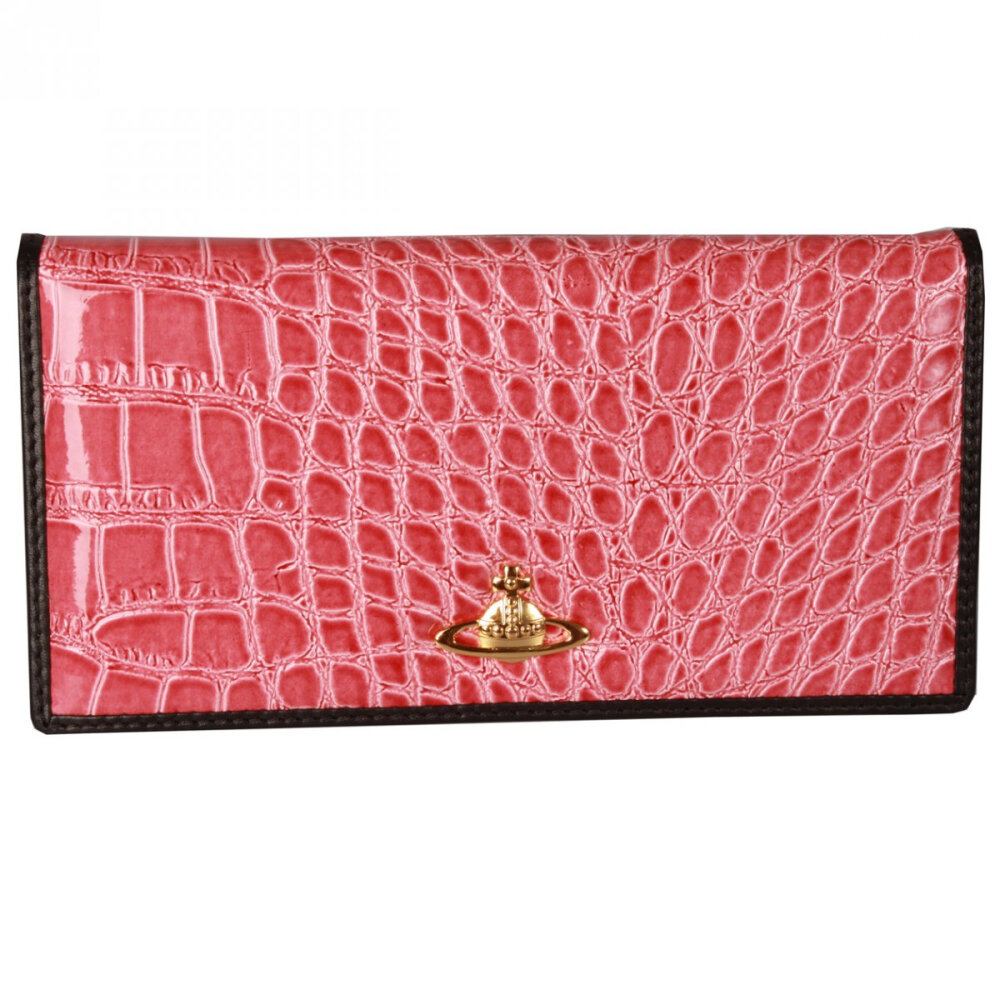  Vivienne Westwood 长款粉红仿鳄鱼皮钱包 特价