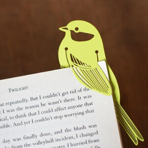 Lime Green Bird Metal Book Mark