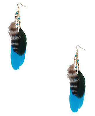 美国代购.美国直邮forever21/F21.永远21【本色羽毛耳环】