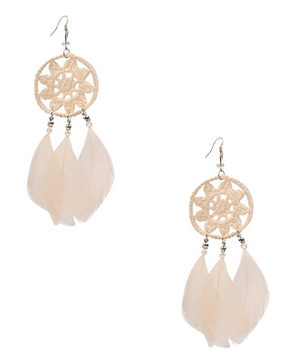 FOREVER21 美国代购 Knit Lace Bohemian Earrings 类似羽毛耳环