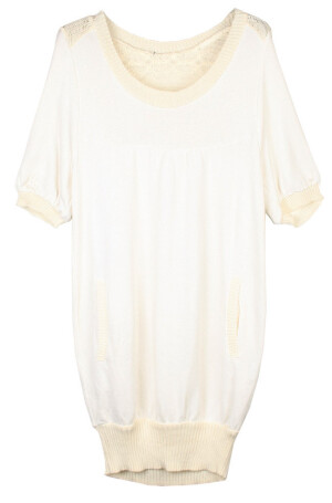 长款包臀修身圆领短袖针织衫